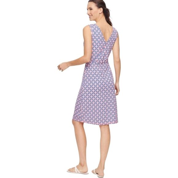 T by Talbots Geo Print Belted Wrap Back Dress size X (0x) - Picture 2 of 9